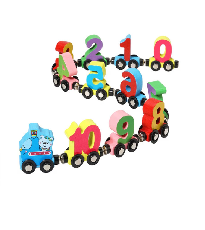 Tren magnetic cu numere si culori