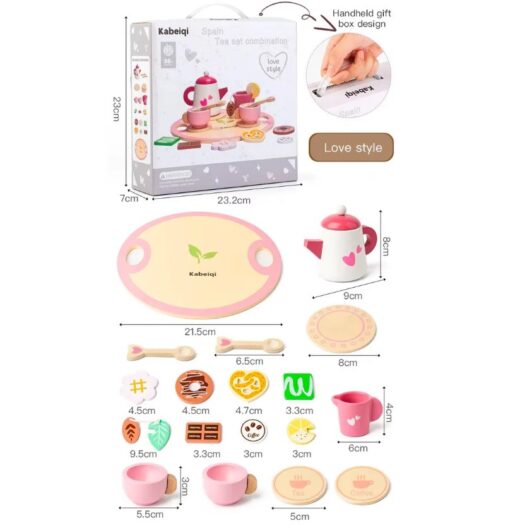 Set ceai de lemn cu accesorii