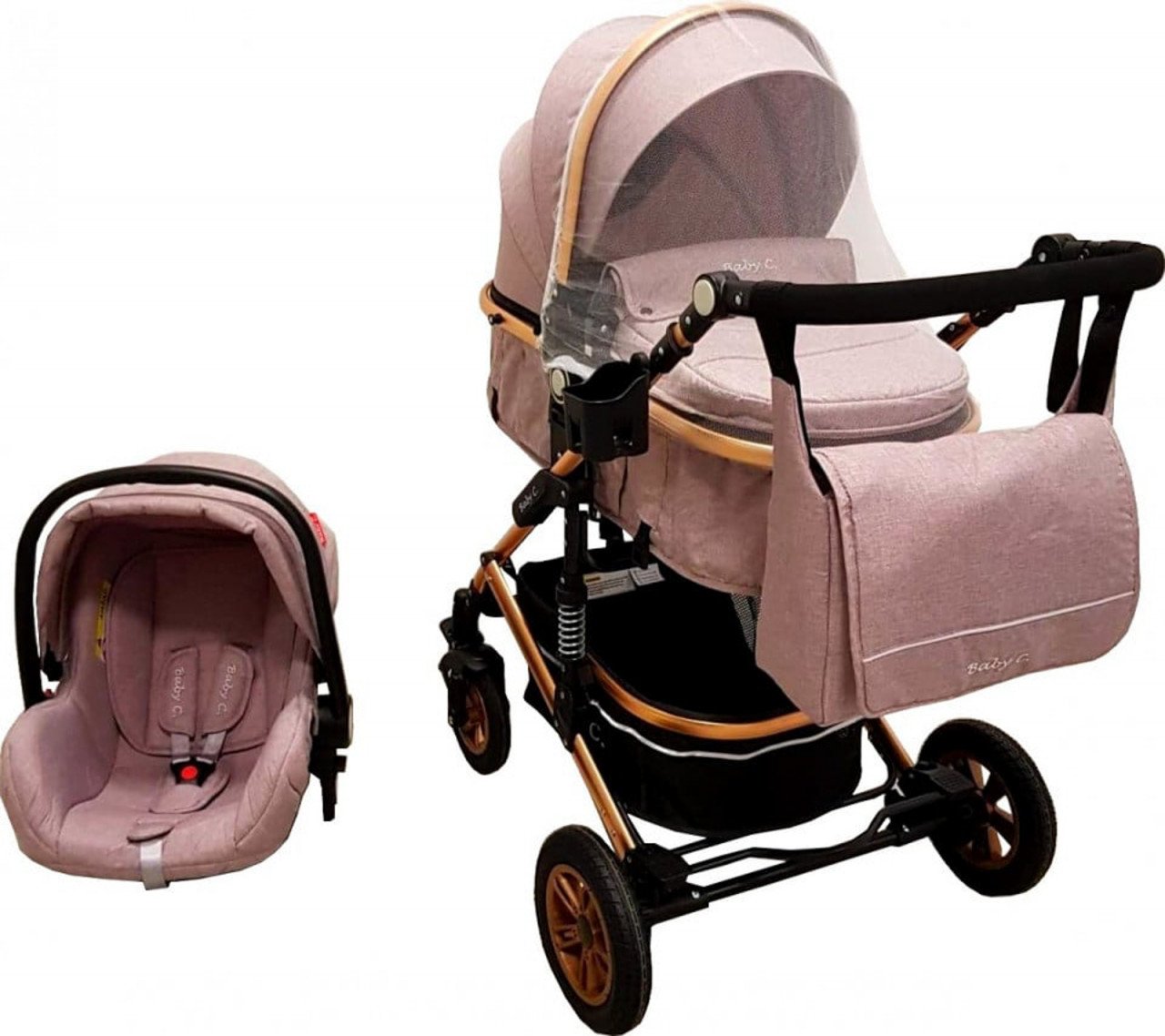 Carucior 3 in 1 Baby Care 531 Pro Roz
