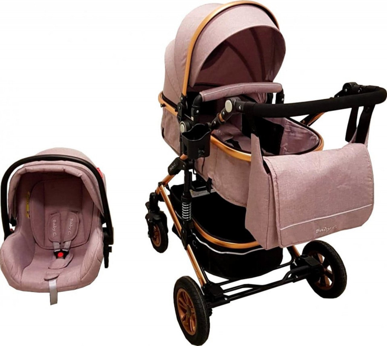 Carucior 3 in 1 Baby Care 531 Pro Roz
