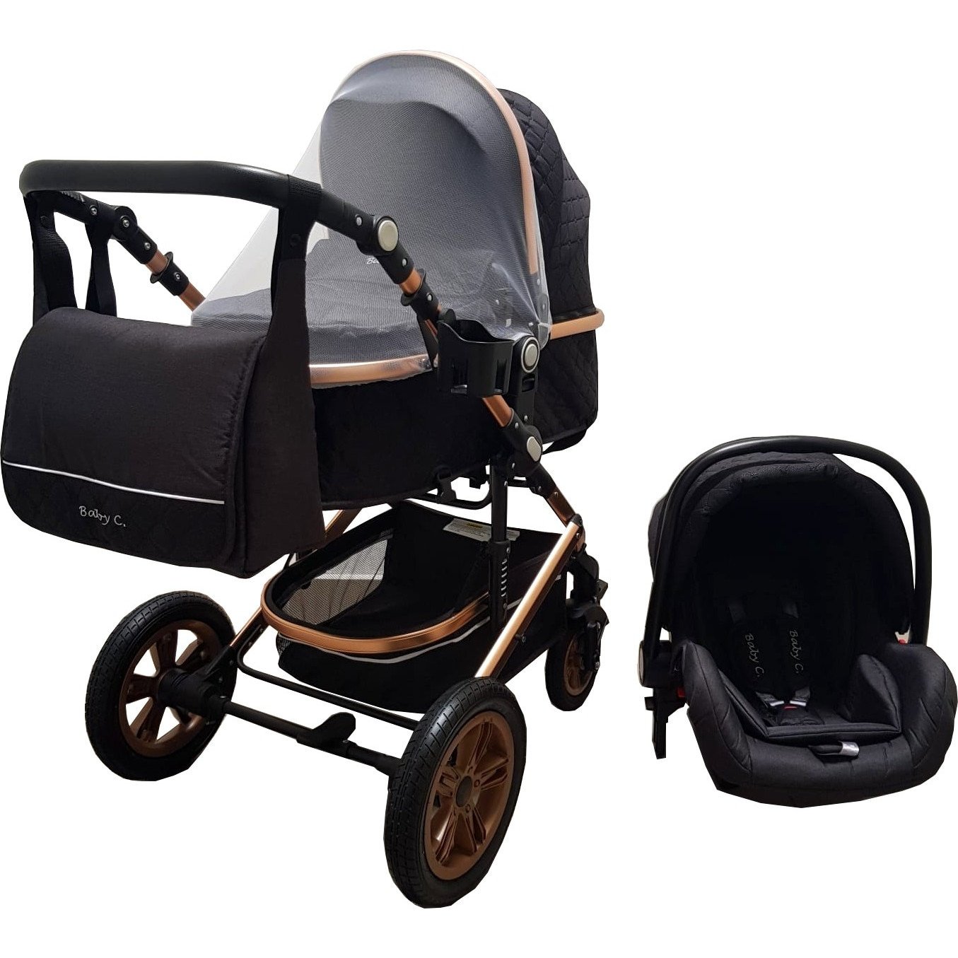 Carucior 3 in 1 Baby Care 530 Pro Negru