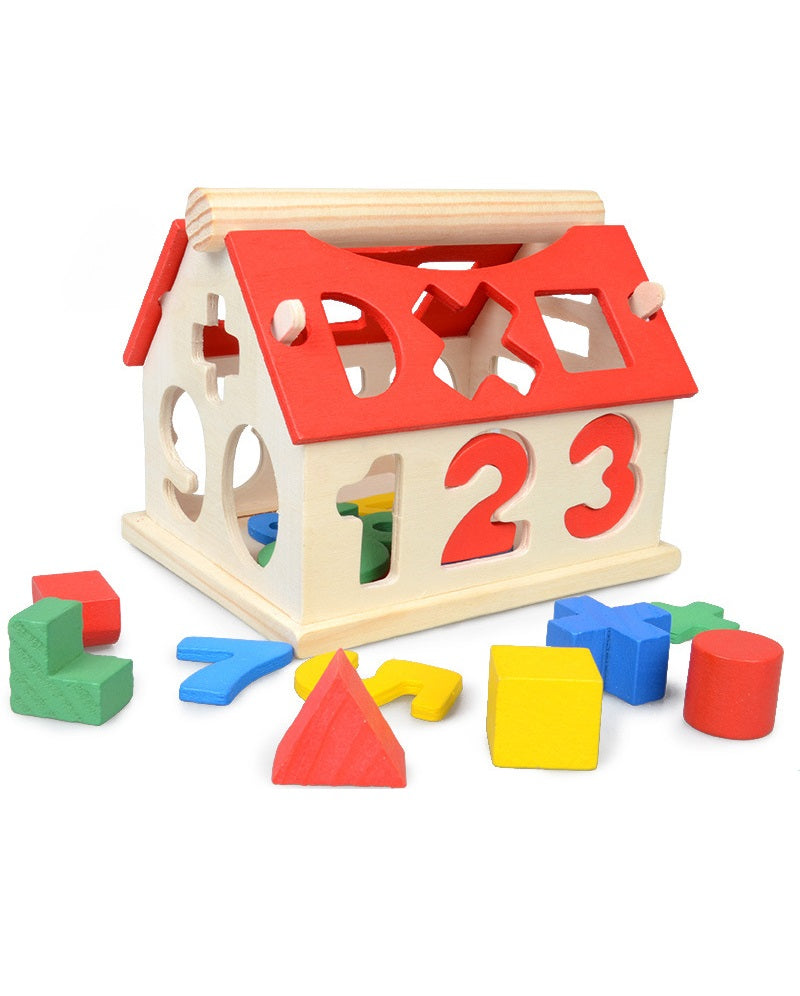 Casă educativă din lemn – Sortator de forme și cifre