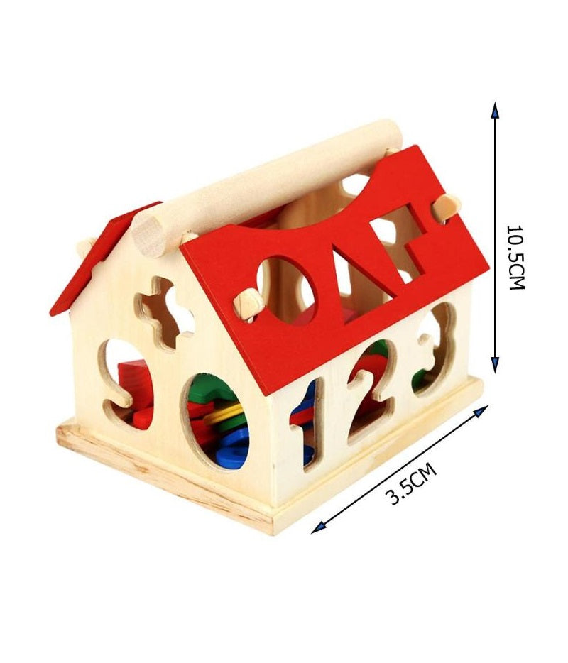 Casă educativă din lemn – Sortator de forme și cifre