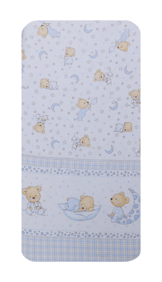 Cearceaf din bumbac pentru saltea 120x60 cm, Bear Dreams Alb