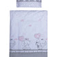 Set lenjerie bumbac 3 piese pentru saltea de 120 x 60 cm, Love Elephants Roz