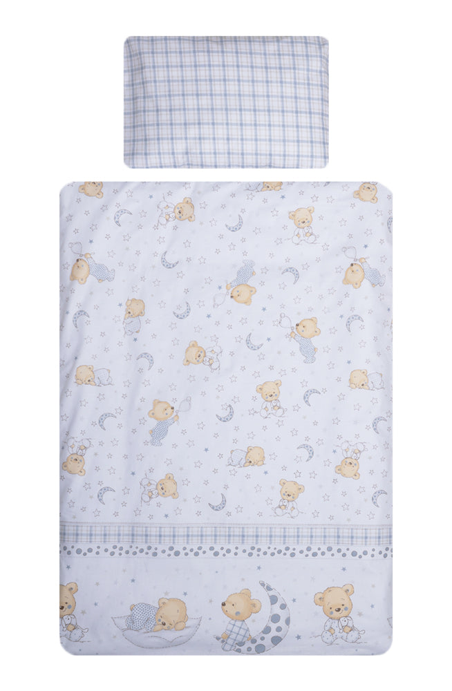 Set lenjerie bumbac 5 piese pentru saltea de 120 x 60 cm, Bear Dreams Alb