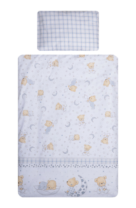 Set lenjerie bumbac 5 piese pentru saltea de 120 x 60 cm, Bear Dreams Alb