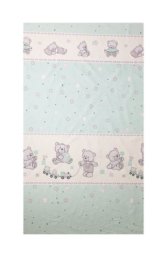 Set lenjerie bumbac 3 piese pentru saltea de 120 x 60 cm, Bears&Toys Turcoaz