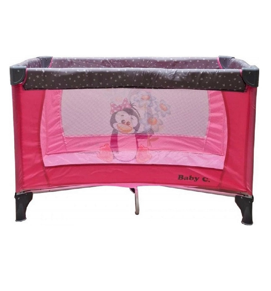 Patut Pliabil Baby Care PRO , 120X60 cm, Plasa insecte, Roz