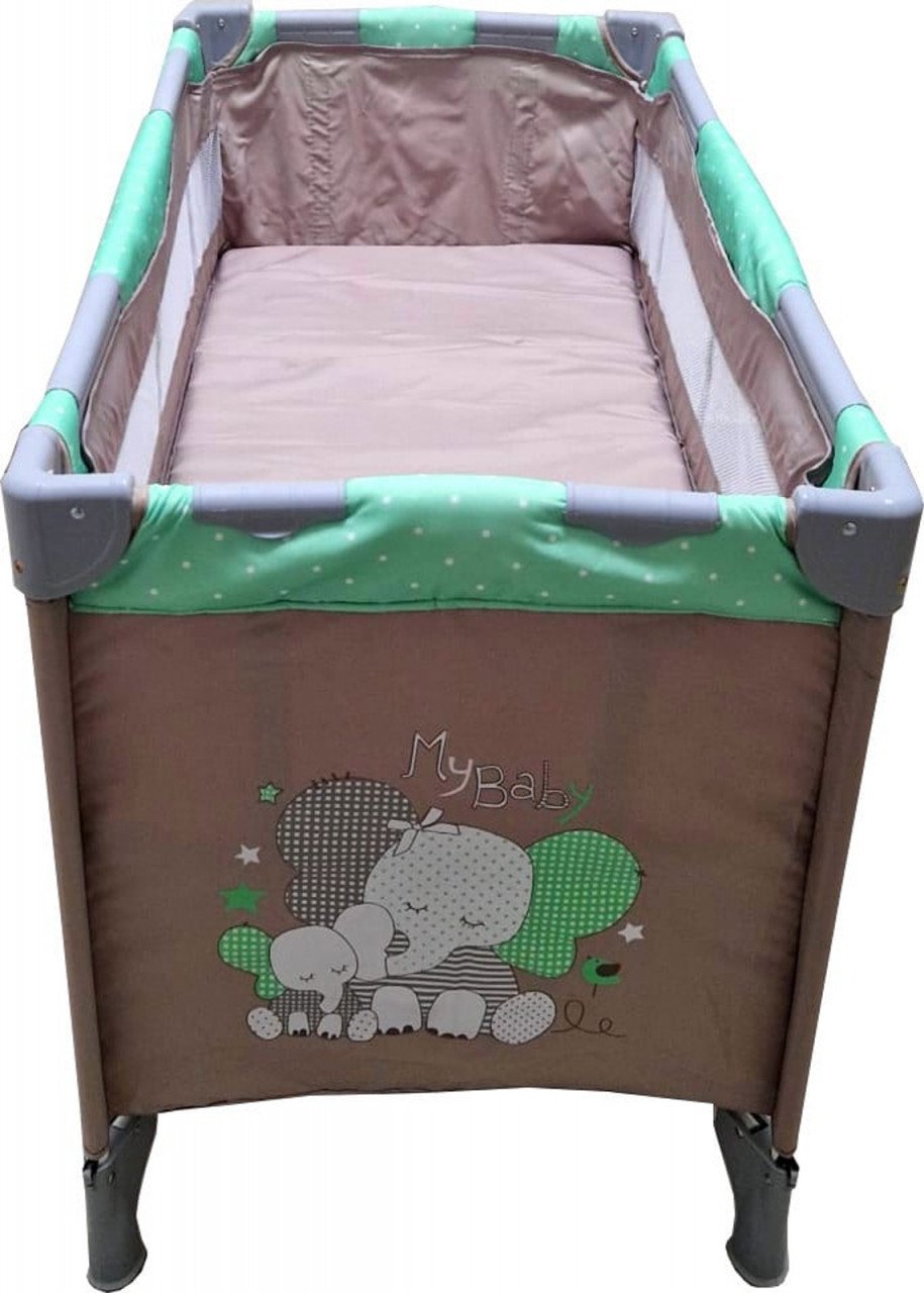 Patut Pliabil Baby Care PRO , 120X60 cm, Plasa insecte, Verde
