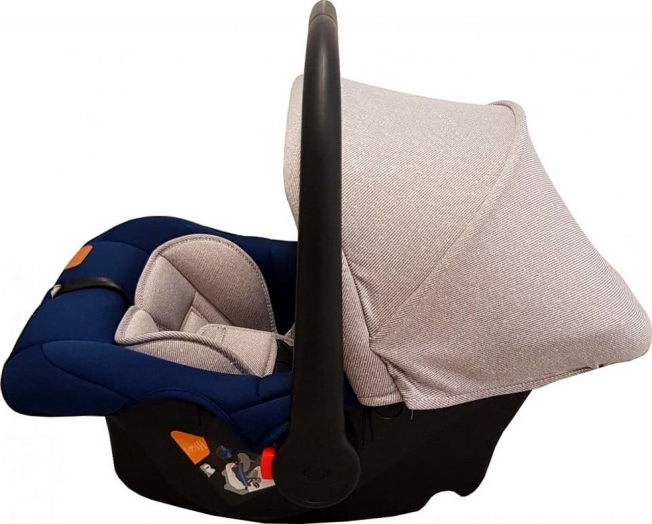 Scoica auto pentru bebelusi Baby Care Albastra, Maner reglabil, Omologare R-129 i-Size, Prindere in 5 puncte