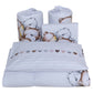 Set lenjerie bumbac 5 piese pentru saltea de 120 x 60 cm, Teddy Bear Alb