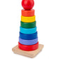 Jucărie din lemn – Piramidă cu inele colorate