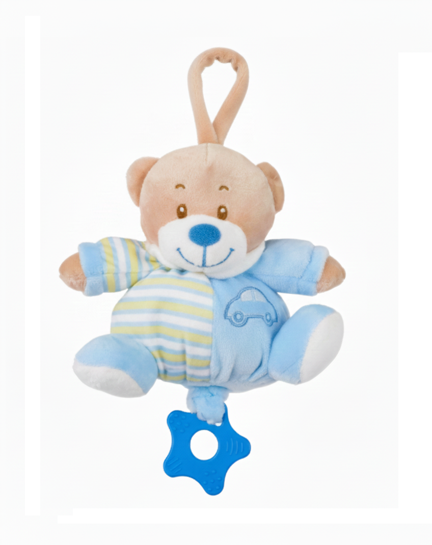 Ursulet albastru de plus cu muzică linistitoare